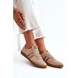Zazoo N1068 Suede Low Women's Sneakers Beige | ePonuda.com