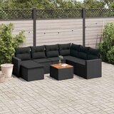  8-dijelni set vrtnih sofa od poliratana s jastucima crni | shoptok.hr