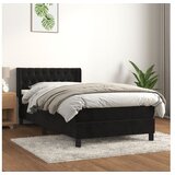  Box spring postelja z vzmetnico črna 100x200 cm žamet | Shoptok.si