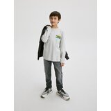 Reserved - Predimenzionirana majica dugih rukava s printom - light grey | shoptok.hr