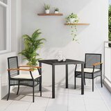 Vrtni set za objed s jastukom 3 pcs Crna Ratan | shoptok.hr