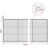 Gabion s žicom debljine 3,5 mm i mrežom 5x10 cm 1100x30x150 cm Slike