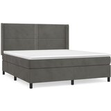 vidaXL Box spring postelja z vzmetnico temno siva 180x200 cm žamet, (20899041) Cene