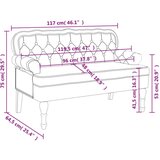 vidaXL Klop z naslonjalom krem 119,5x64,5x75 cm žamet | Shoptok.si