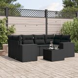  7-dijelni set vrtnih sofa od poliratana s jastucima crni Crna 93 x 62 x 69 cm | Shoptok.si