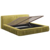 Makamii Žuti tapecirani bračni krevet s prostorom za odlaganje s okvirom od letvica 140x200 cm Keoni - | shoptok.hr