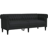 vidaXL Kavč trosed Chesterfield črna tkanina, (21113614) Cene