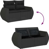  7-dijelni set vrtnih sofa od poliratana s jastucima crni | shoptok.hr