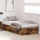  Postelja z dodatnim prostorom za shranjevanje, prekačeno hrasto, 100x200 cm | Shoptok.si