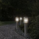  Vanjske podne svjetiljke sa utičnicom 3 kom srebrne 60 cm čelik | shoptok.hr