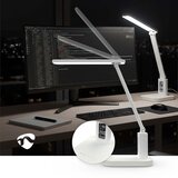 Nedis LTLRC10WT - LED prigušiva punjiva lampa sa displejem 7,5W/1200 mAh 3000/4000/5700K bela | Eponuda.com