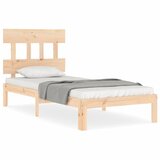 vidaXL Posteljni okvir z vzglavjem 90x200 cm trden les, (20736927) Cene