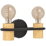 Eglo Chieveley zidna lampa 2xE27, 28,5 cm, crna/drvo, 43542 | shoptok.hr