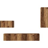 vidaXL Stenski TV kabinet 4 pcs Staro les Srednja Oblikovan les | Shoptok.si