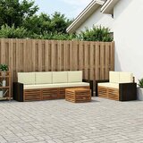  Set vanjskih sofa 7 kom. Prirodna i krem Čvrsto drvo akacije | shoptok.hr