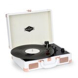 Auna nostalgy by peggy sue retro, gramofon, plošče, usb aux, bela/rožnato-zlata | Shoptok.si