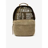 Diesel Khaki Men's Leather Backpack - Men's