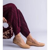 Gemre Beige faux leather ballerinas with buckles Kamelia | shoptok.hr