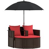  Vrtni kauč Smeđa i crvena 168 x 168 x 180 cm poliratan | Eponuda.com