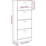  za cipele boja hrasta 63x24x147 cm konstruirano drvo | shoptok.hr