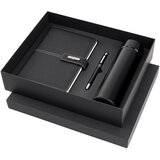  Poklon set notes 14 × 21 cm, termos boca 400 ml i metalna kemijska olovka, crni | shoptok.hr