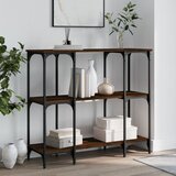 Maison Chic konzolna miza - miza ob steni rjavi hrast 102x35x90 cm inženirski les, (21786390) | Shoptok.si