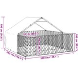  Vanjska kućica za pse sa stazom 3x3x1,9 m pocinčani čelik | Shoptok.si