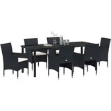  Vrtni set za objed 7 kom. Crna poliratan | shoptok.hr