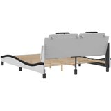  Okvir kreveta Viana bez madraca bijelo-crni 160x200 cm umjetna koža | shoptok.hr