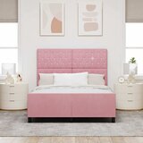  Krevet s opruga kutije Ružičasta 140 x 200 cm Baršun | shoptok.hr