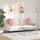  Jastučići za sjedenje 2 pcs Ružičasta Ø50 x 19 cm Baršun | shoptok.hr