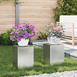vidaXL Nosilci za rastline Set 2 Siva Pocinkano jeklo 24 x 24 x 35 cm Cene