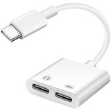 AVIZAR USB-C moški na dvojni USB-C ženski adapter, avdio polnjenje - belo, (20633077) Cene