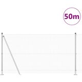 vidaXL Varjena žična ograja s 13 pritrjenimi stebrički 1,2x50 m Pocinkano jeklo | Shoptok.si