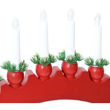 vidaXL Božični svečnik s 10 LED svečami 3 pcs Rdeča 47 x 5 x 29 cm | Shoptok.si