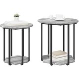  Set pomoćnih stolića s policom 2 pcs Siva | shoptok.hr