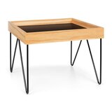 Besoa Big Lyon, stolić, melamin / MDF sa hrastovim furnirom, čelični okvir, crni | shoptok.hr
