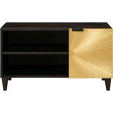 vidaXL TV omarica Črna in zlata 80 x 33 x 46 cm trden mangov les | Shoptok.si