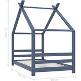  Okvir za dječji krevet od masivne borovine sivi 80 x 160 cm | shoptok.hr