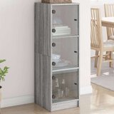 vidaXL Visoka omara s steklenimi vrati siva sonoma 35x37x109 cm | Shoptok.si