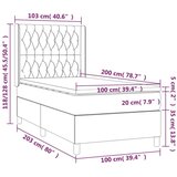  Box spring postelja z vzmetnico LED temno siva 100x200 cm blago, (20725023) | Shoptok.si