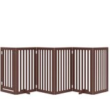 vidaXL Ograda za pse z vrati zložljiva 6panelov rjava 300cm topolovina | Shoptok.si