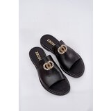 Zazoo Elegant Women's Leather Slippers With Decoration 3008 Black | Shoptok.si