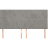  Posteljno vzglavje 4 kosa svetlo siv 100x5x78/88 cm žamet, (20792643) | Shoptok.si