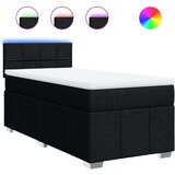  Krevet s oprugama i madracem crni 100 x 200 cm od tkanine | shoptok.hr