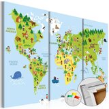  Slika na plutenoj podlozi - Children's World [Cork Map] 60x40 | shoptok.hr