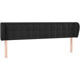  Vzglavje z ušesi črno 203x23x78/88 cm žamet, (20793662) | Shoptok.si