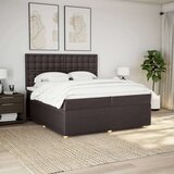 vidaXL Krevet s oprugama i madracem tamnosmeđi 200x200 cm od tkanine | shoptok.hr