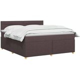  Boxspring krevet s madracem Tamno smeđa 140 x 200 cm Tkanina Slike