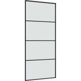 vidaXL Drsna vrata z opremo 90x205 cm ESG steklo in aluminij | Shoptok.si